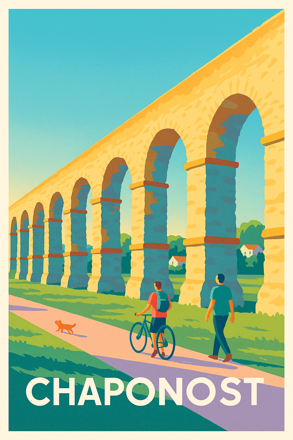 Affiche Chaponost — Promenade sous l'aqueduc historique · poster d'art de Chaponost