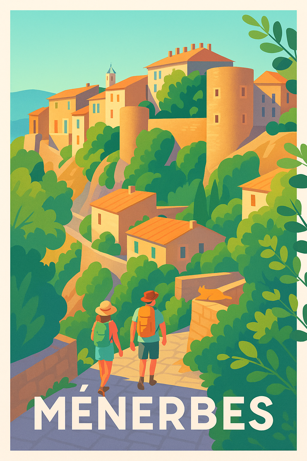 Affiche Ménerbes — L'escapade pittoresque en Provence · poster d'art de Ménerbes