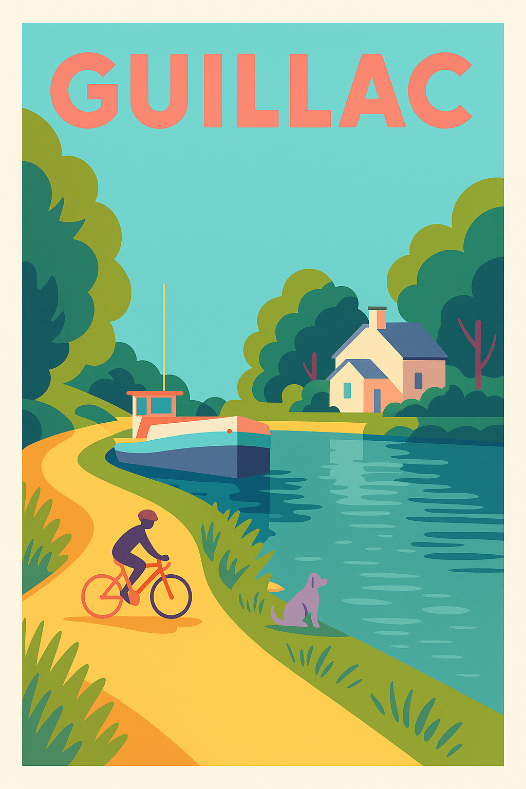 Affiche de Guillac - Promenade bucolique au bord de l'eau