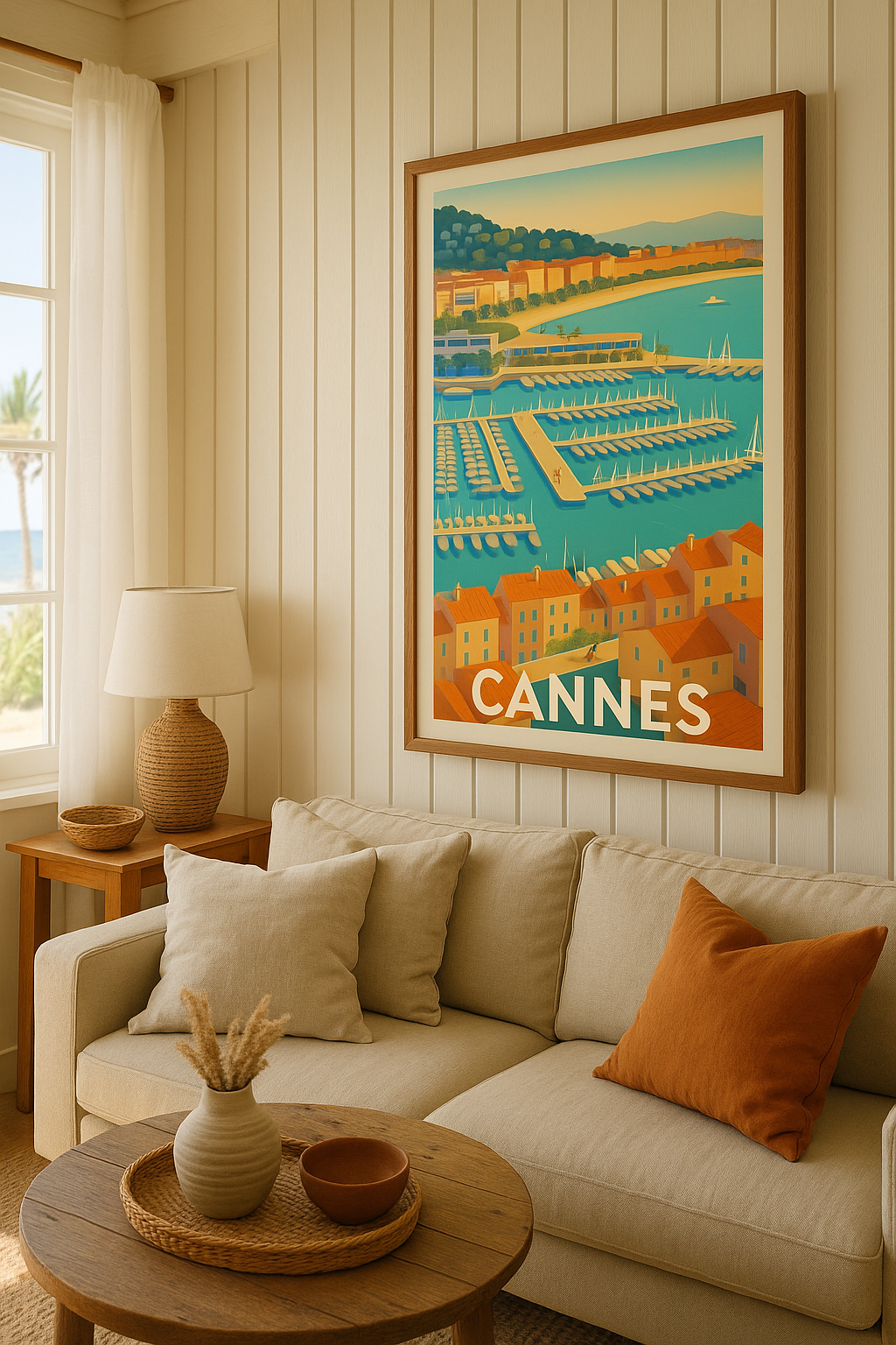 Mise en situation Affiche Cannes - L'élégance méditerranéenne au port