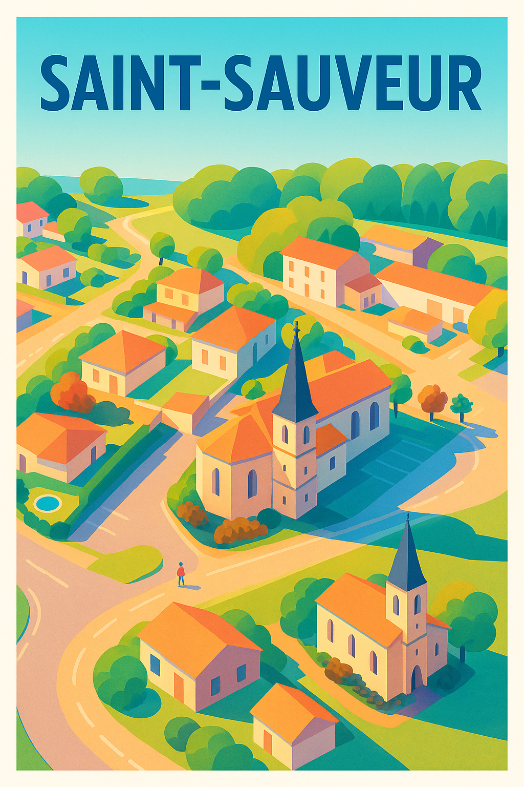 Affiche de Saint-Sauveur - Charme et sérénité d'un village pittoresque
