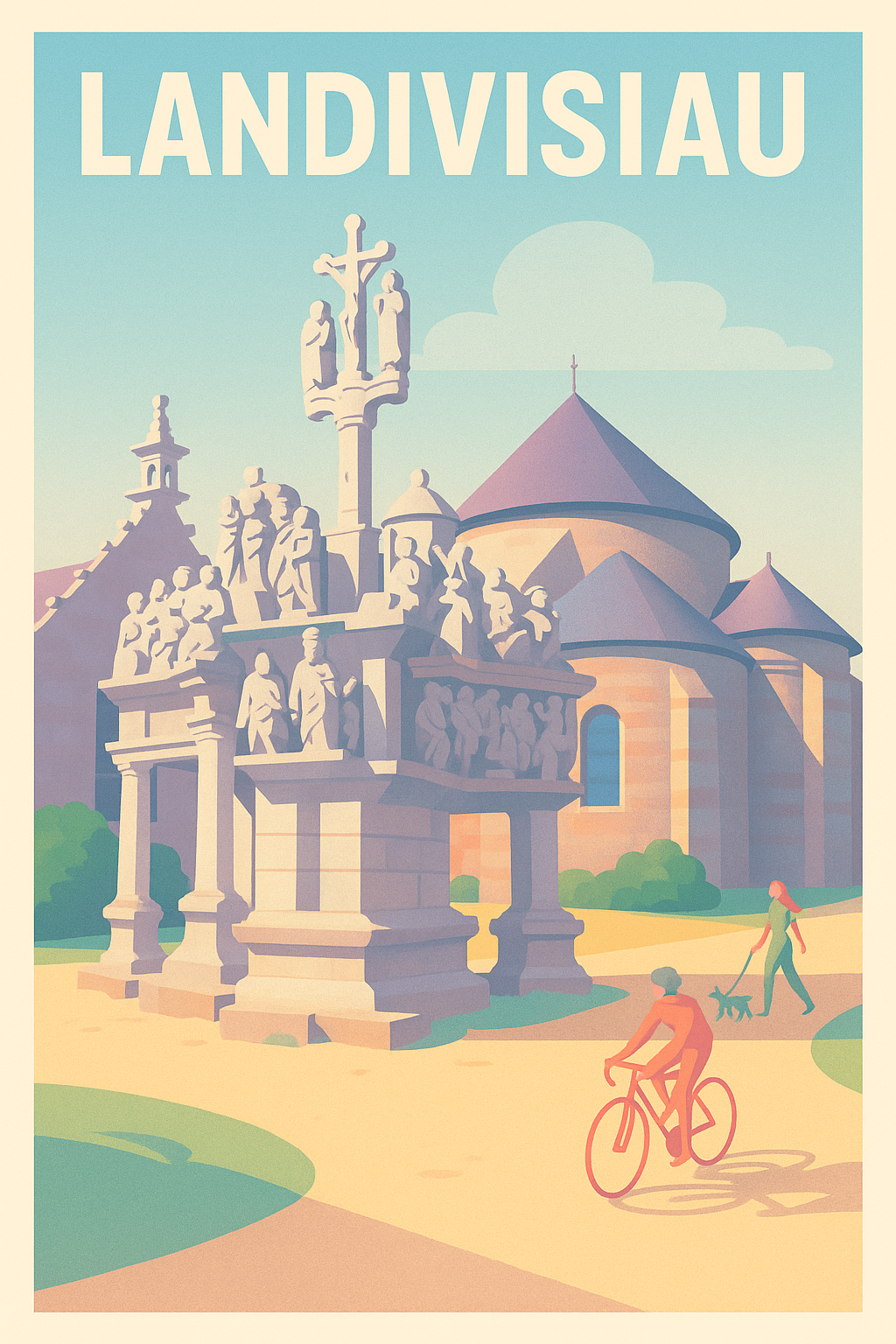 Affiche de Landivisiau - Charme et histoire bretonne à vélo