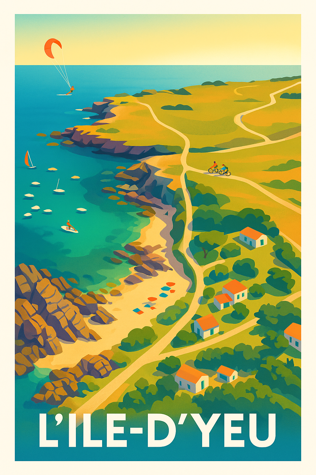 Affiche L'Île-d'Yeu - Évasion nature sur la côte vendéenne