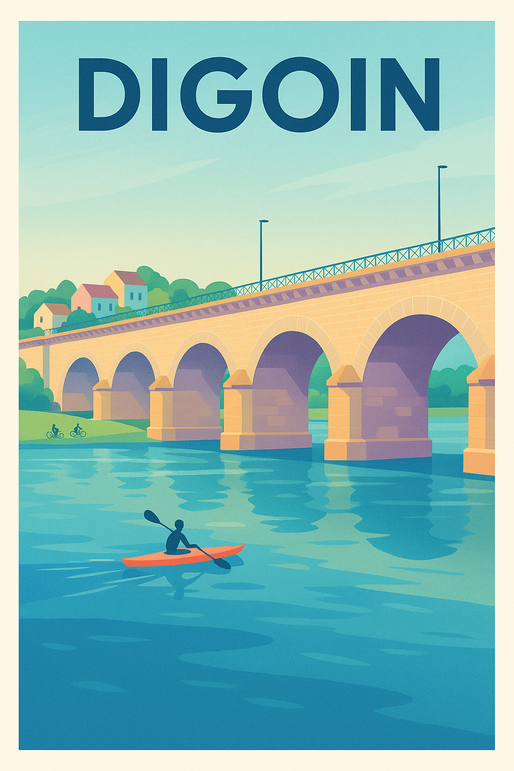 Affiche de Digoin - L'élégance paisible du pont sur la Loire