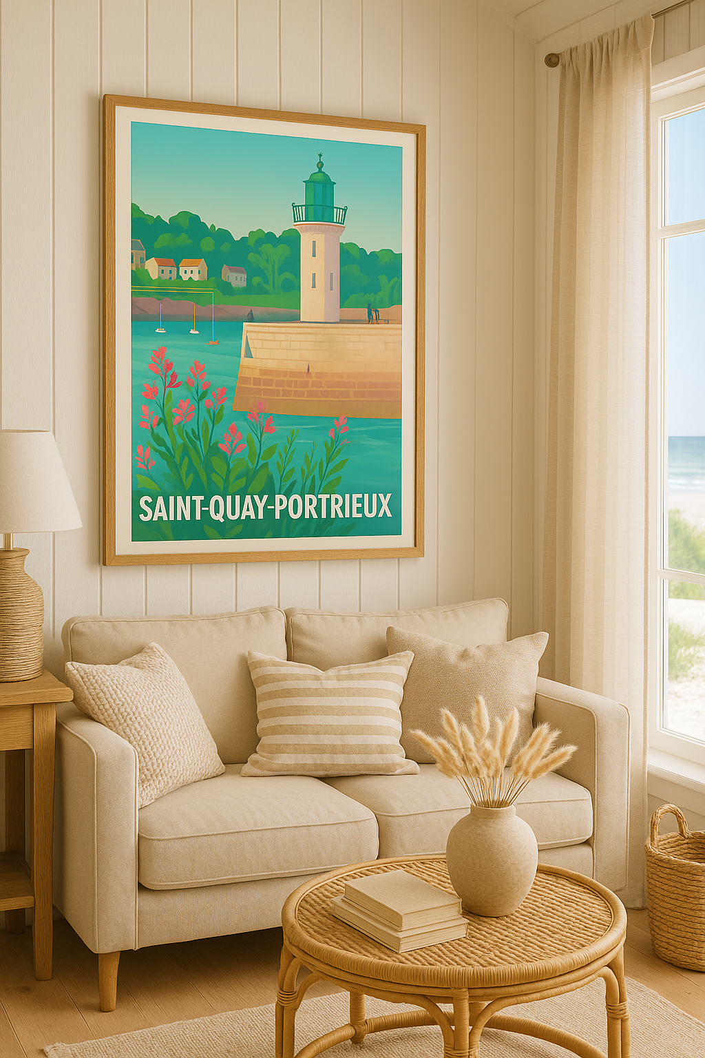 Affiche Saint-Quay-Portrieux — Charme côtier et lumière bretonne · poster d'art de Saint-Quay-Portrieux