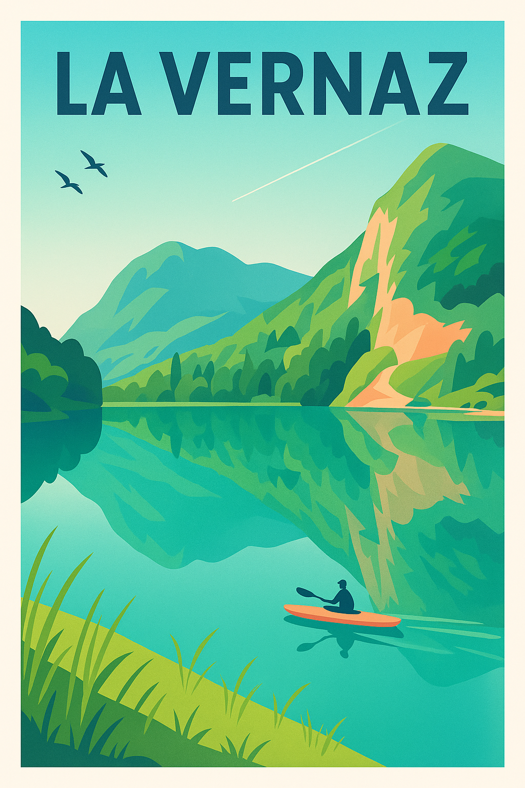 Affiche La Vernaz — Tranquillité sur le lac alpin · poster d'art de La Vernaz