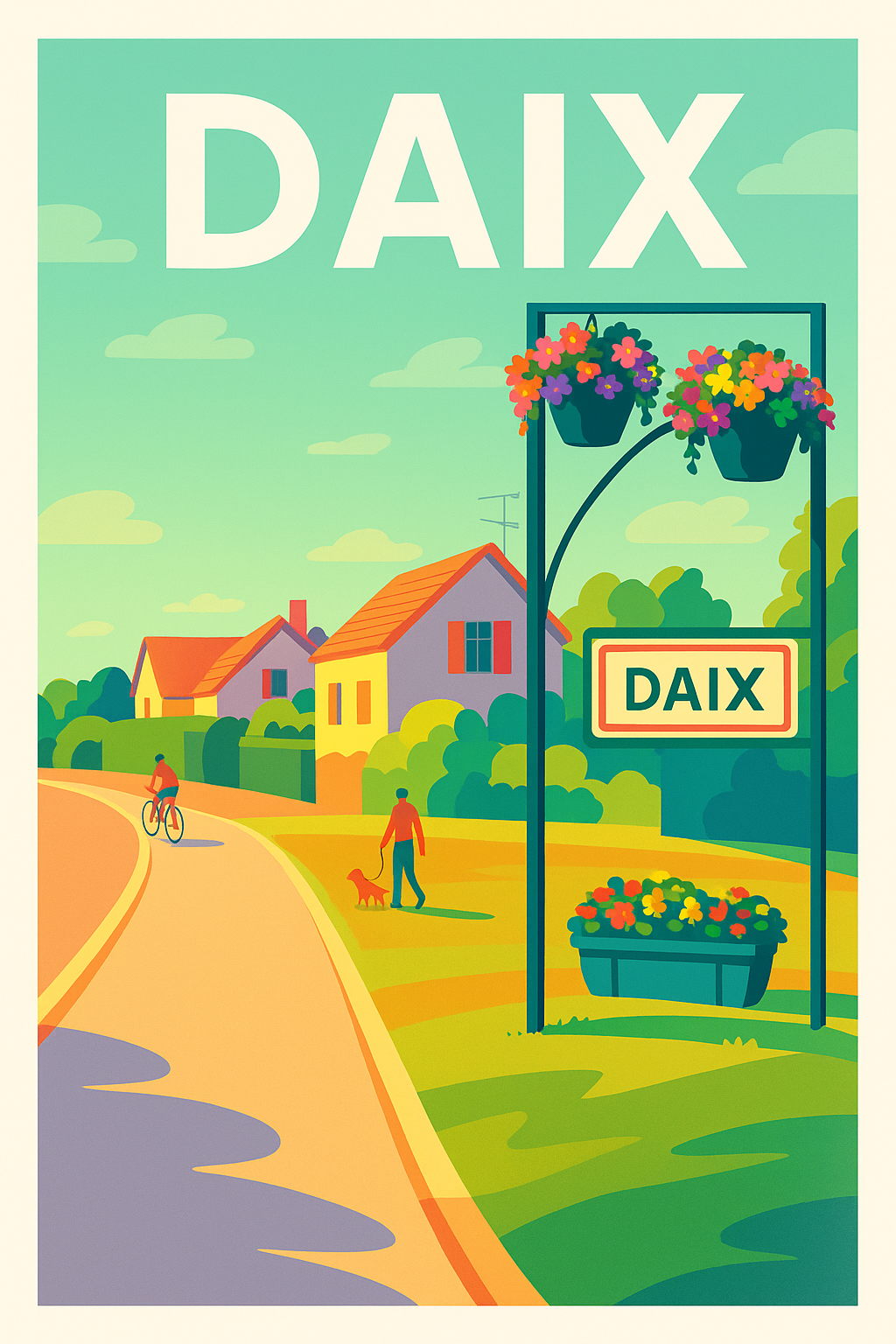 Affiche de Daix - Ambiance paisible et colorée de la campagne