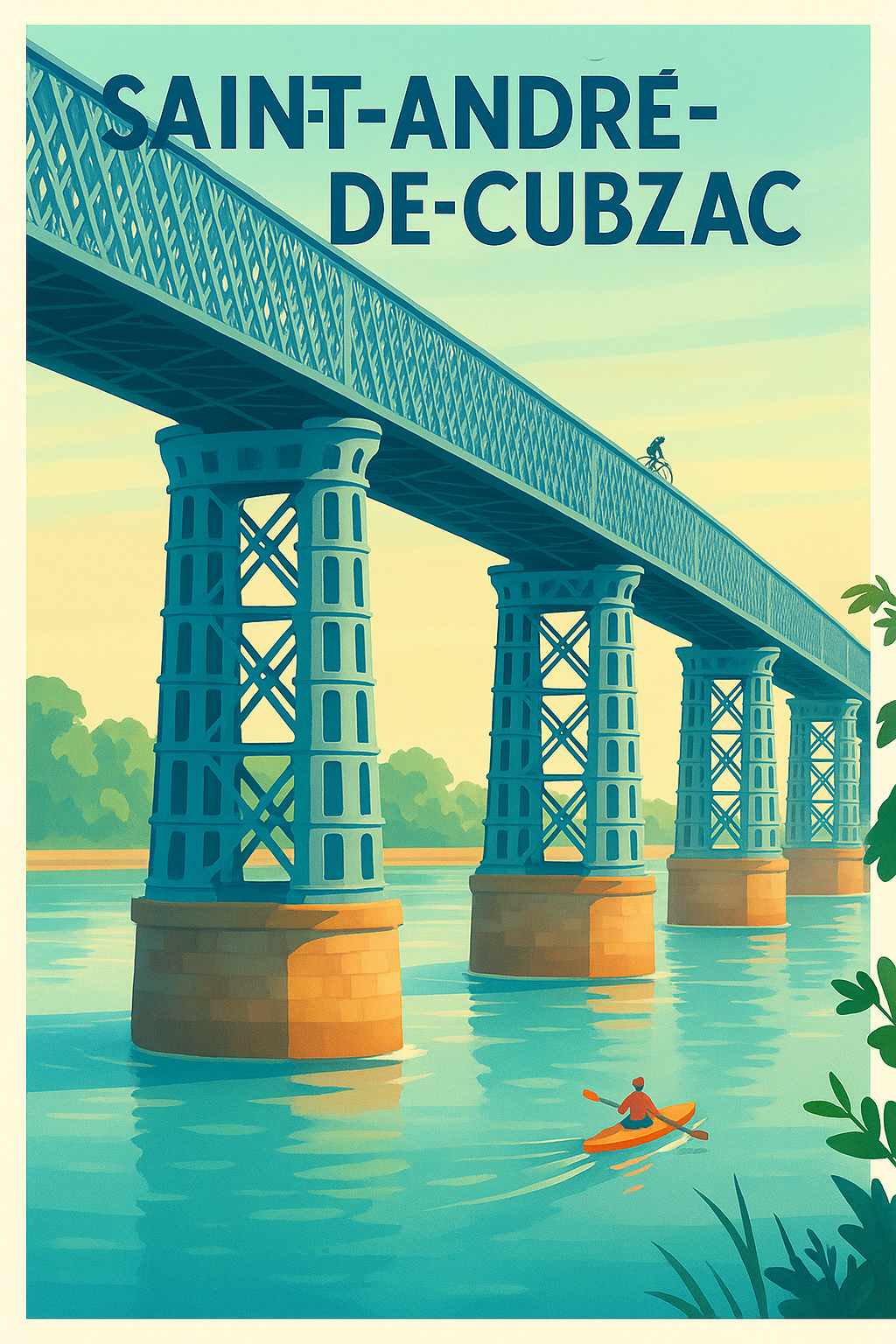 Affiche de Saint-André-de-Cubzac - L'élégance du pont et la douceur de la Dordogne