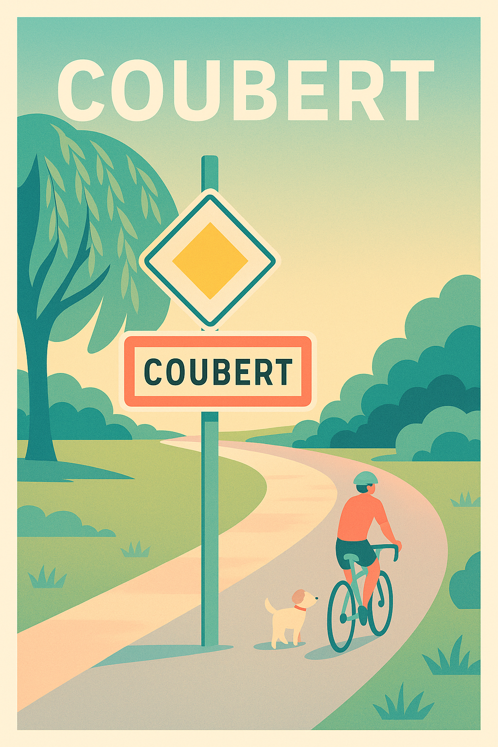 Affiche de Coubert - L'évasion champêtre à vélo
