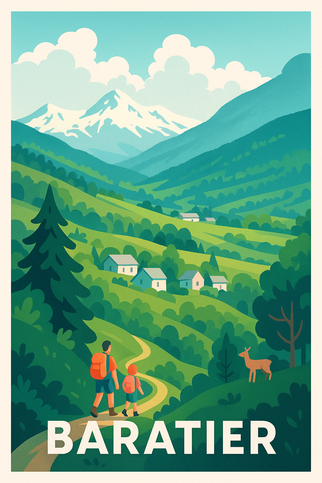 Affiche de Baratier - L'appel de la nature en montagne