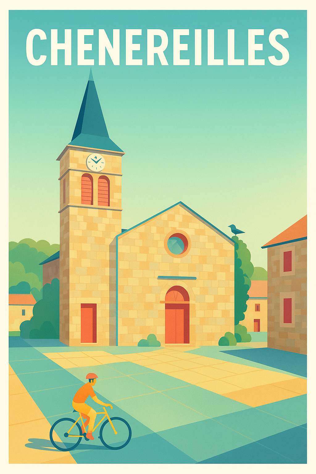 Affiche Cheneireilles — Charme et sérénité au cœur du village · poster d'art de Cheneireilles