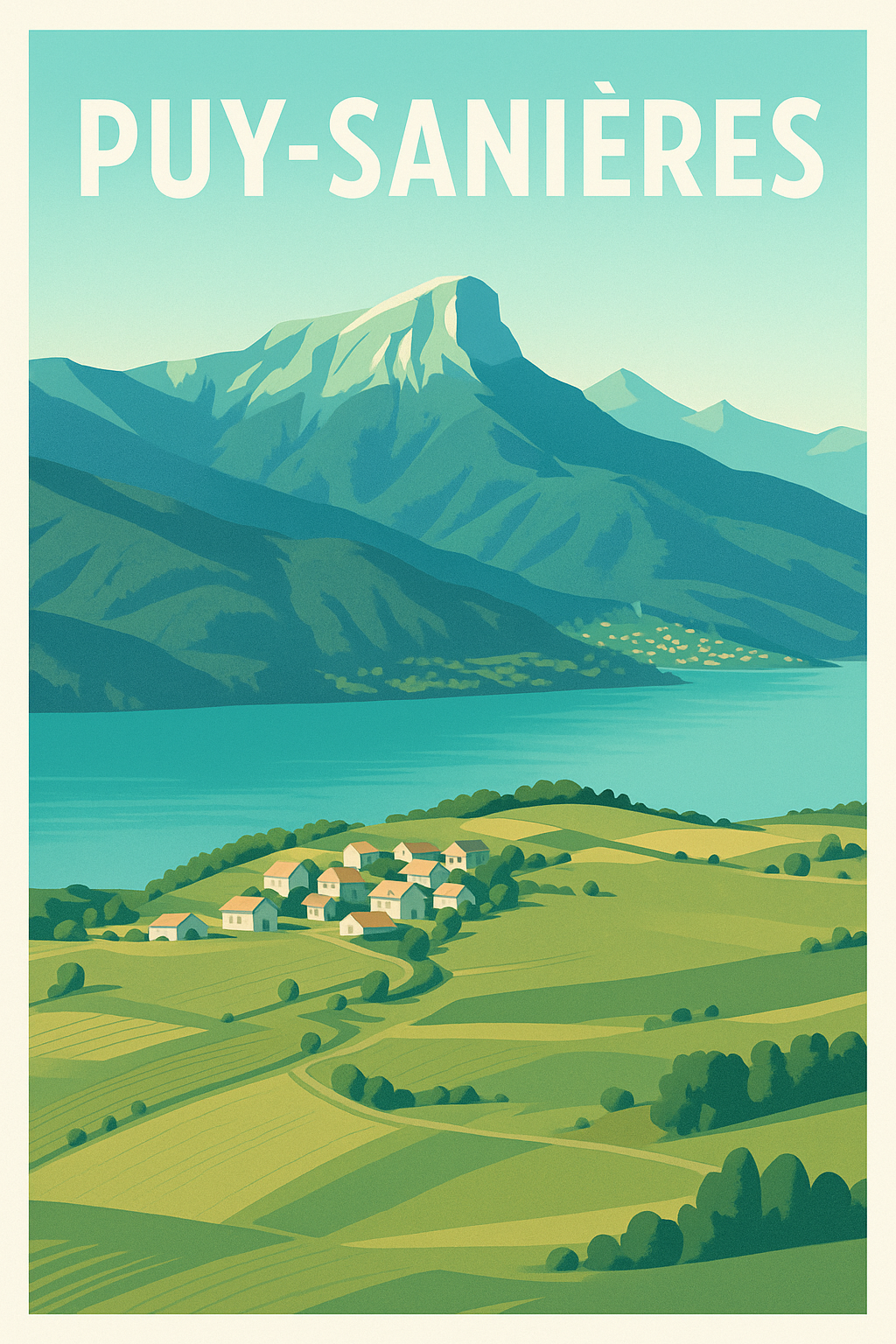 Affiche Puy-Sanières — L'évasion nature en pleine montagne · poster d'art de Puy-Sanières