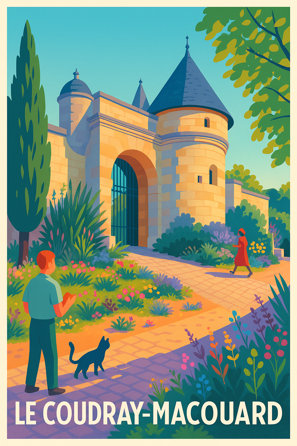Affiche Le Coudray-Macouard — Charme et histoire en pleine nature · poster d'art de Le Coudray-Macouard