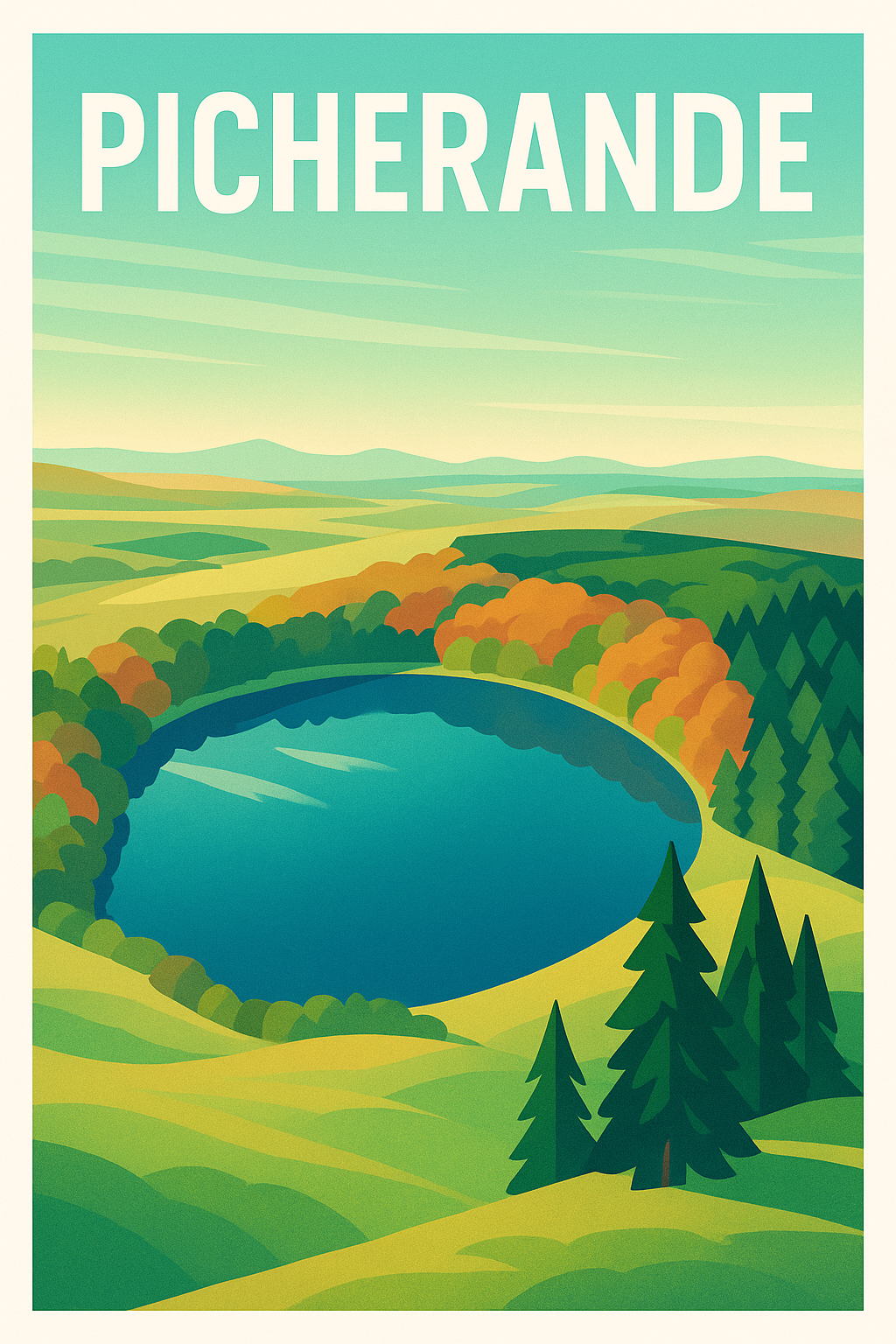 Affiche Picherande — Nature et Sérénité au Cœur des Volcans · poster d'art de Picherande