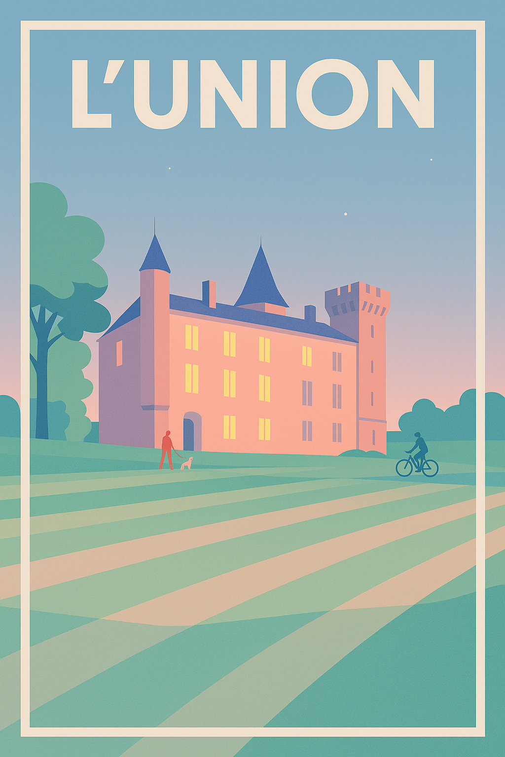 Affiche de L'Union - Sérénité au Château au Crépuscule