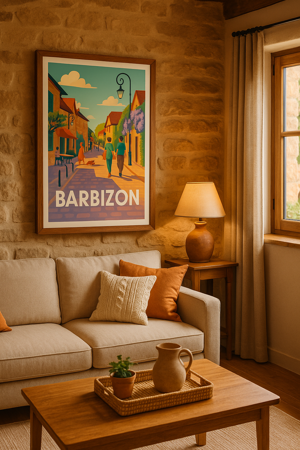 Affiche Barbizon — Balade bucolique au cœur du village · poster d'art de Barbizon