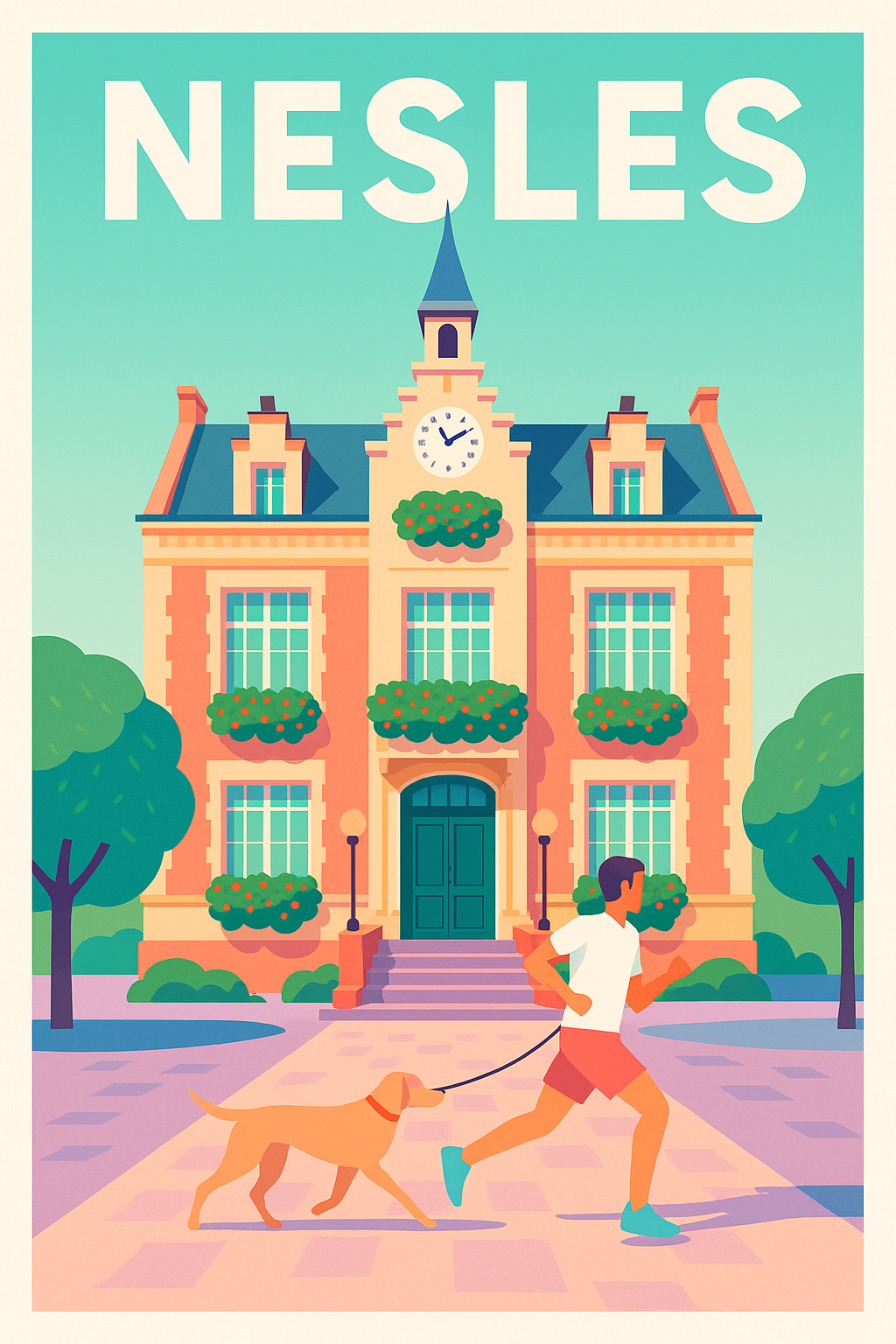 Affiche de Nesles - Harmonie et simplicité au cœur de la ville