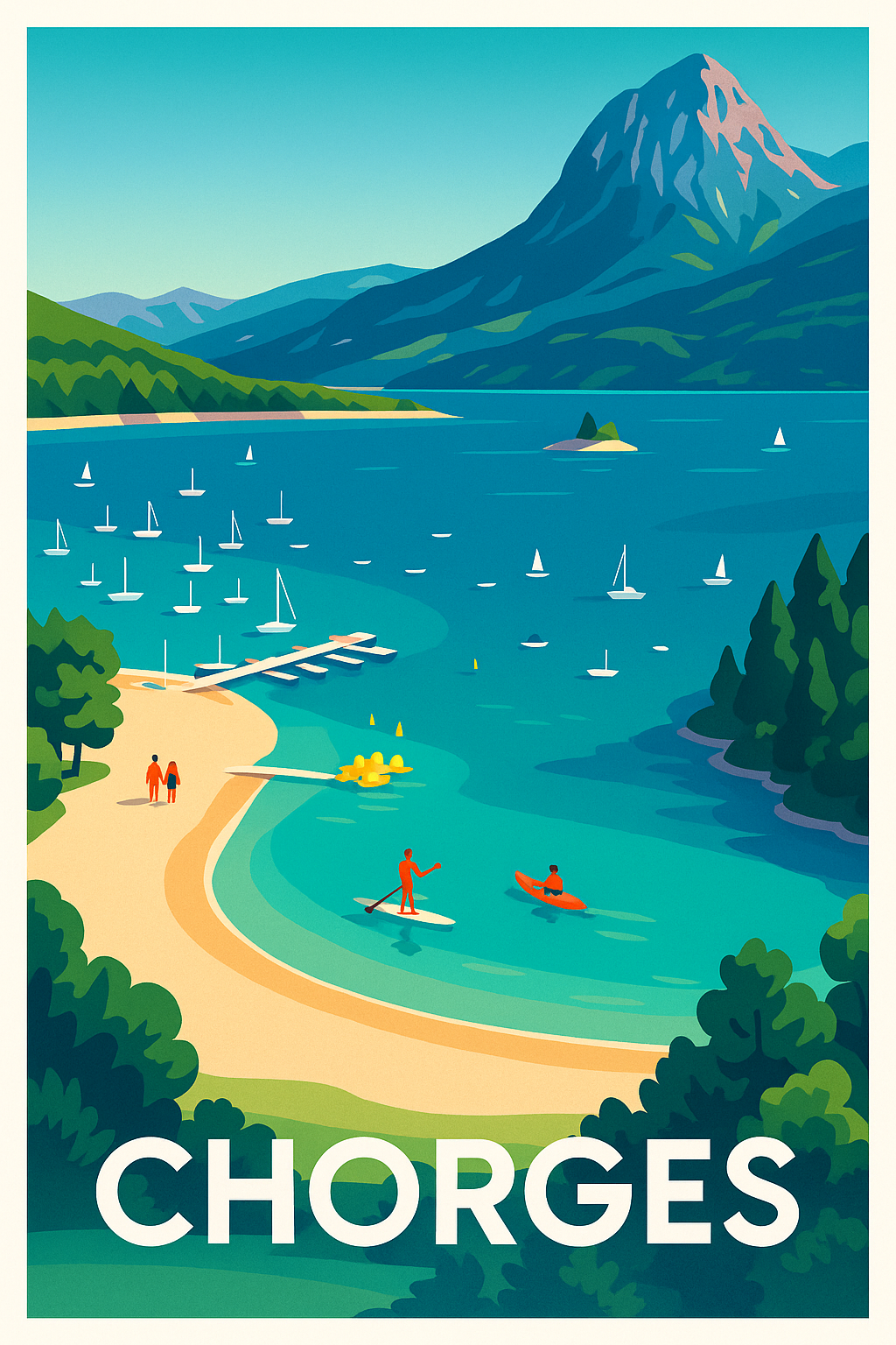 Affiche Chorges — Évasion lacustre en pleine nature · poster d'art de Chorges