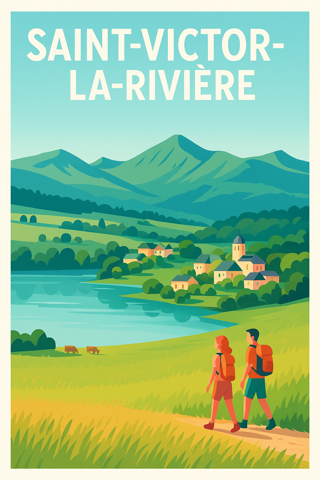 Affiche Saint-Victor-la-Rivière — Échappée nature au cœur des paysages volcaniques · poster d'art de Saint-Victor-la-Rivière