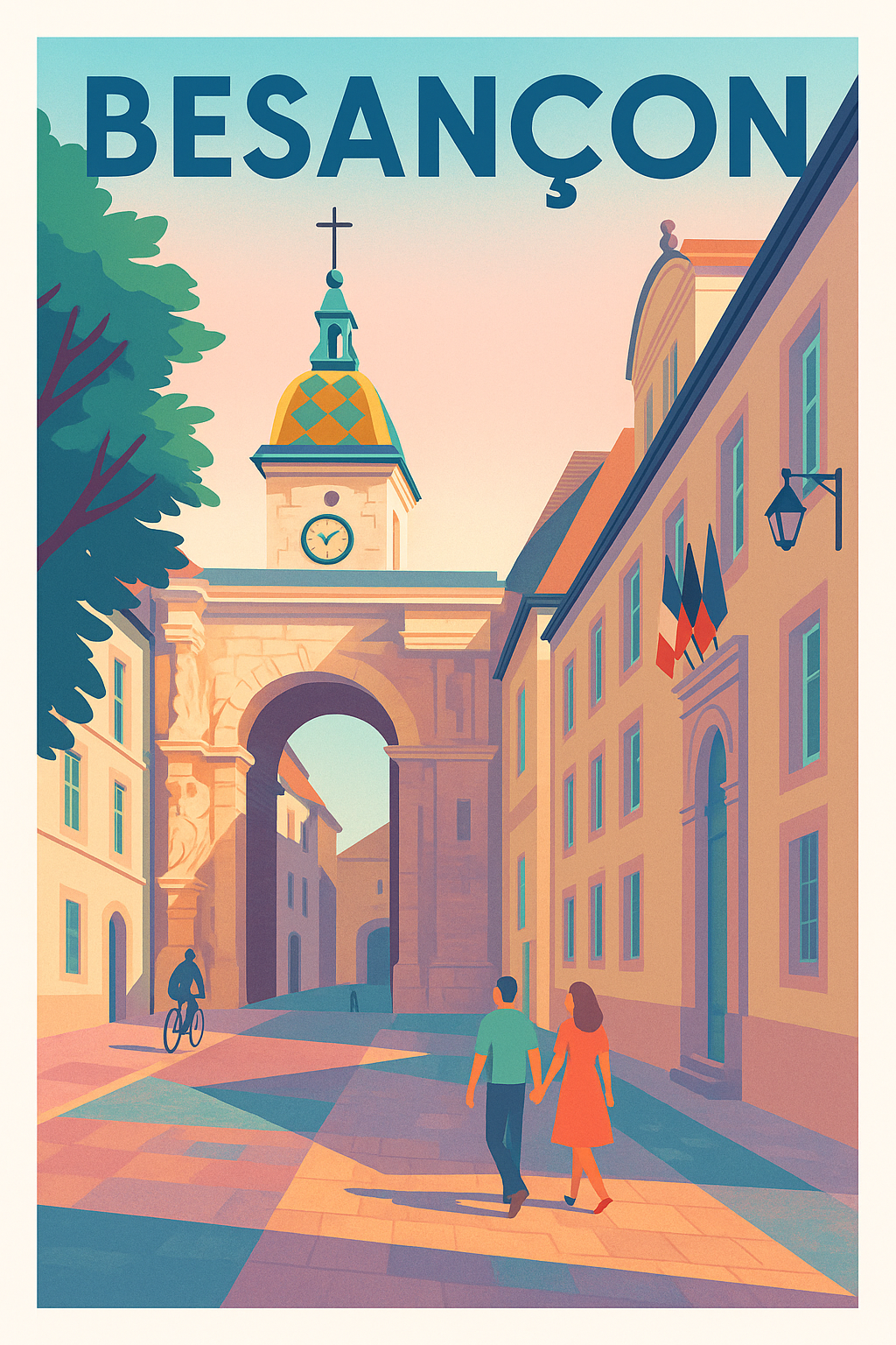 Affiche de Besançon - Charme historique à l'heure dorée