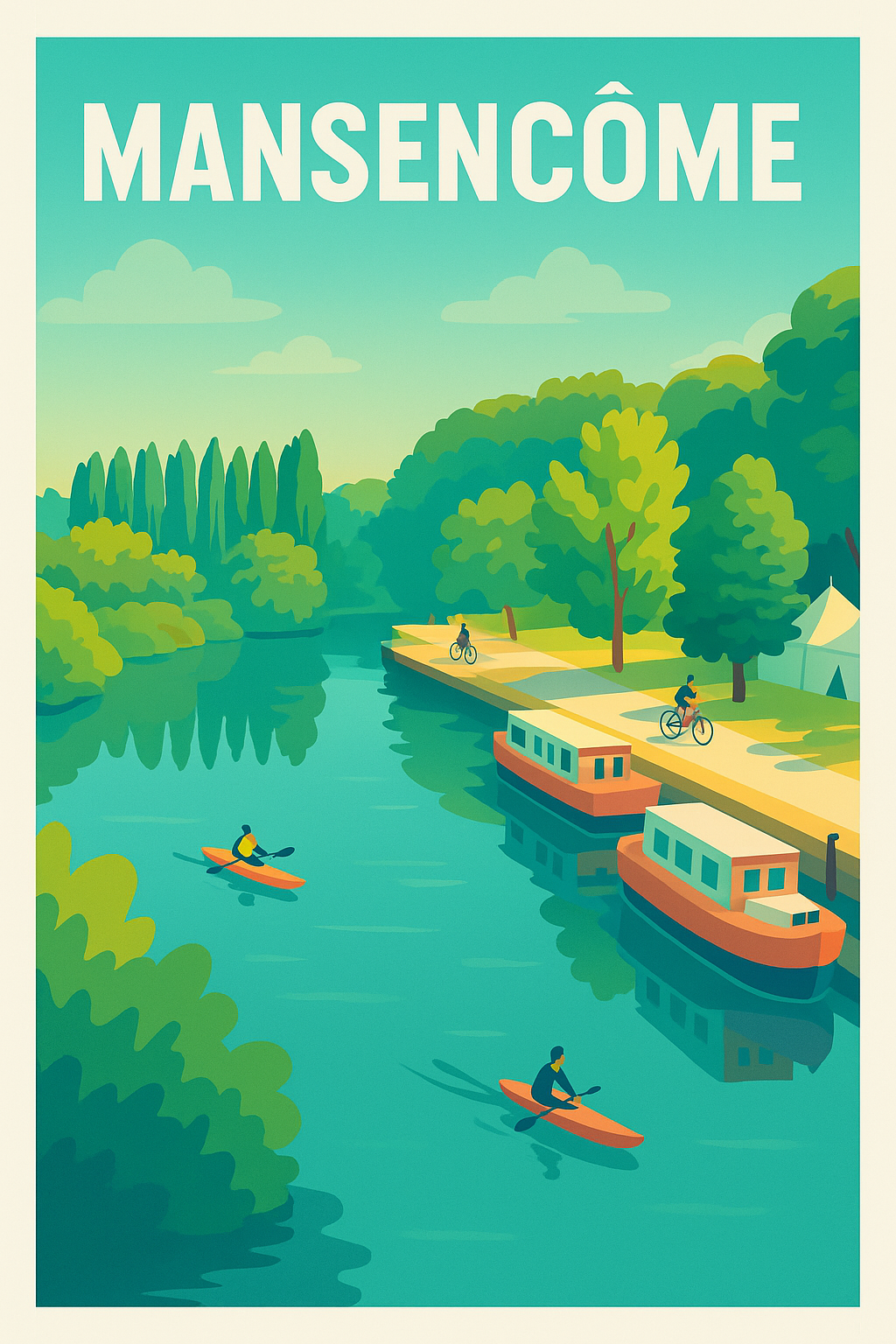 Affiche Mansencôme — Tranquillité au fil de l'eau · poster d'art de Mansencôme