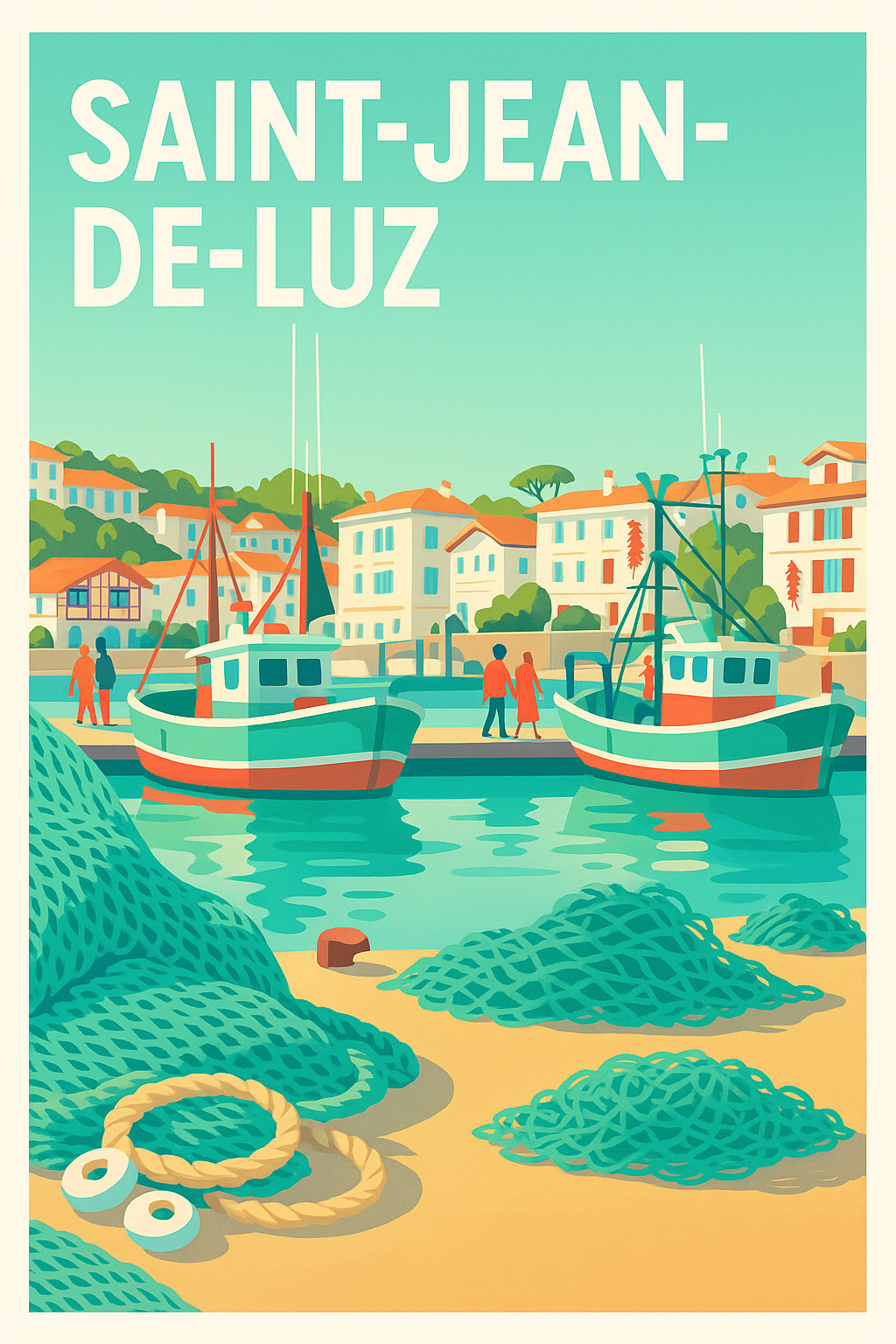 Affiche de Saint-Jean-de-Luz - Charme authentique du port basque