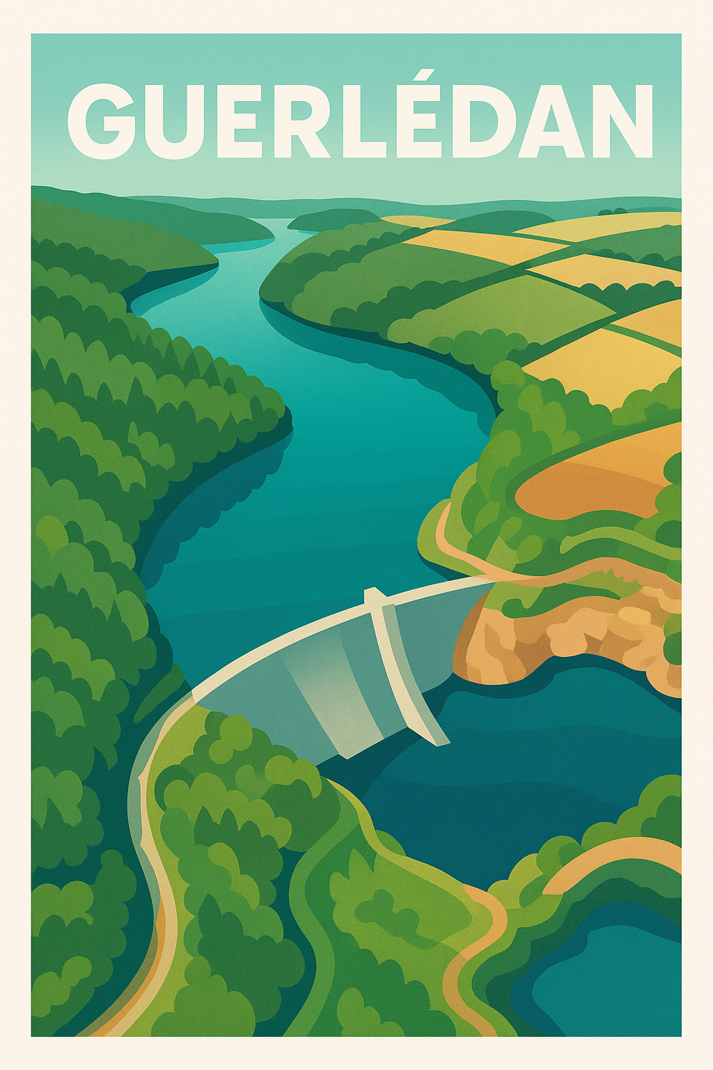 Affiche de Guerlédan - Harmonie naturelle au fil de l'eau