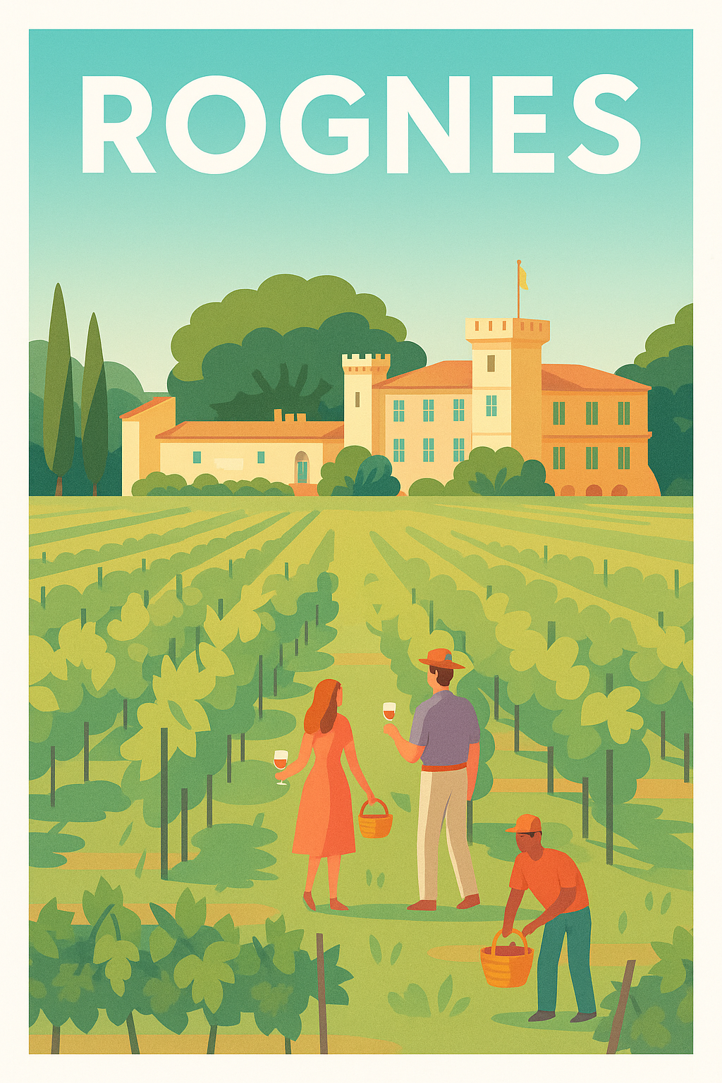 Affiche de Rognes - L'élégance des vignobles en Provence