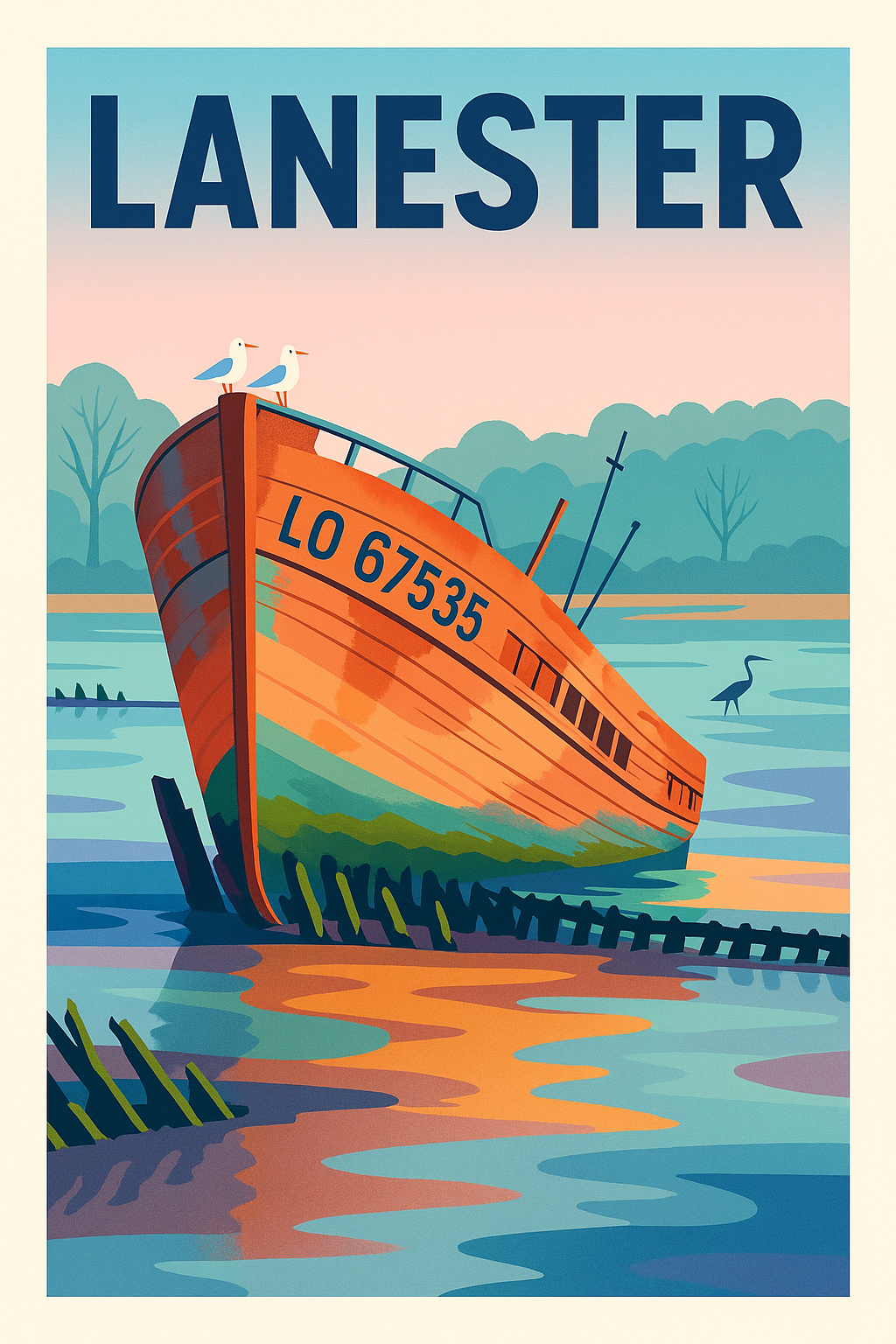 Affiche Lanester — Charme maritime envoûtant · poster d'art de Lanester