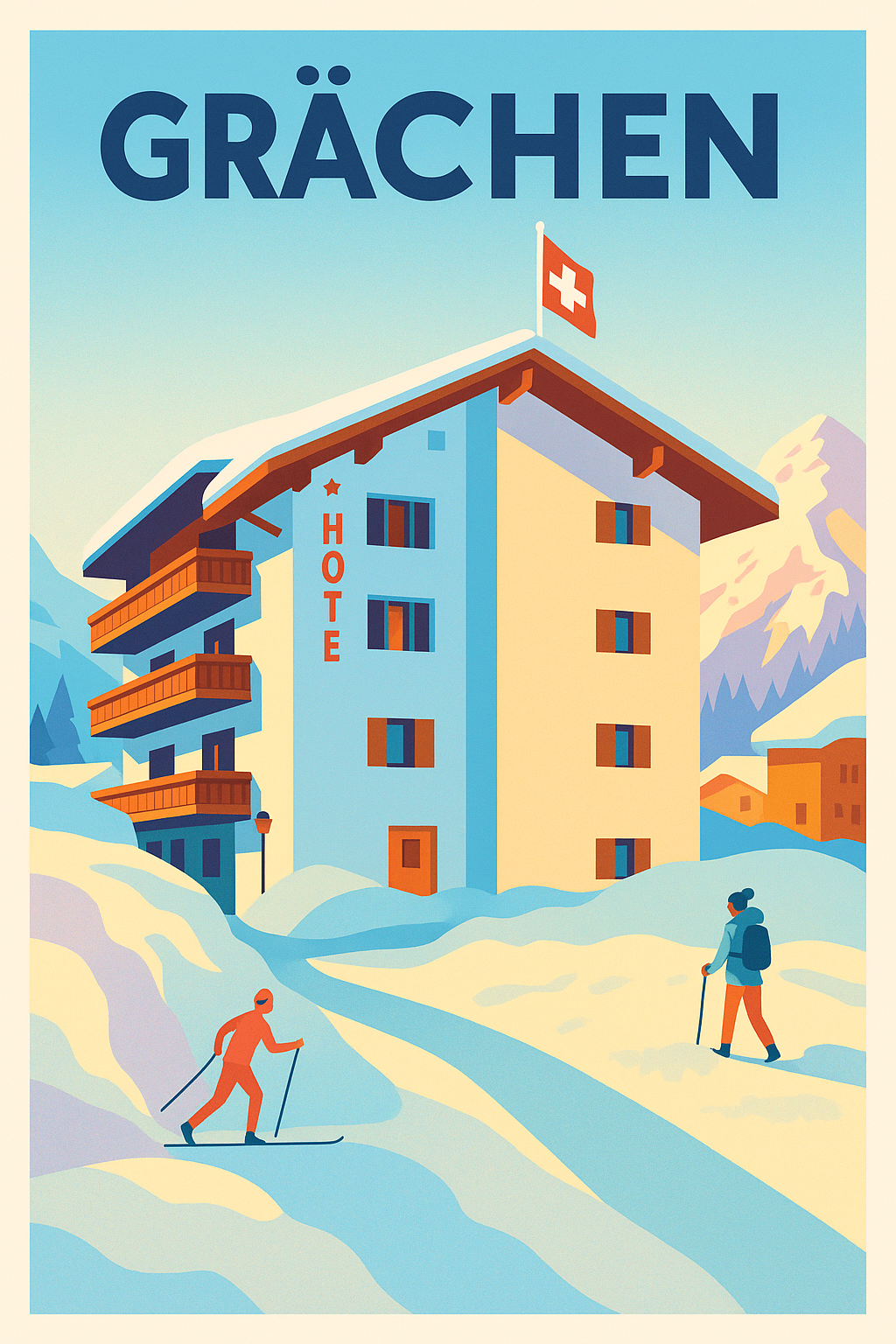 Affiche de Grächen - Charme alpin et sports d'hiver