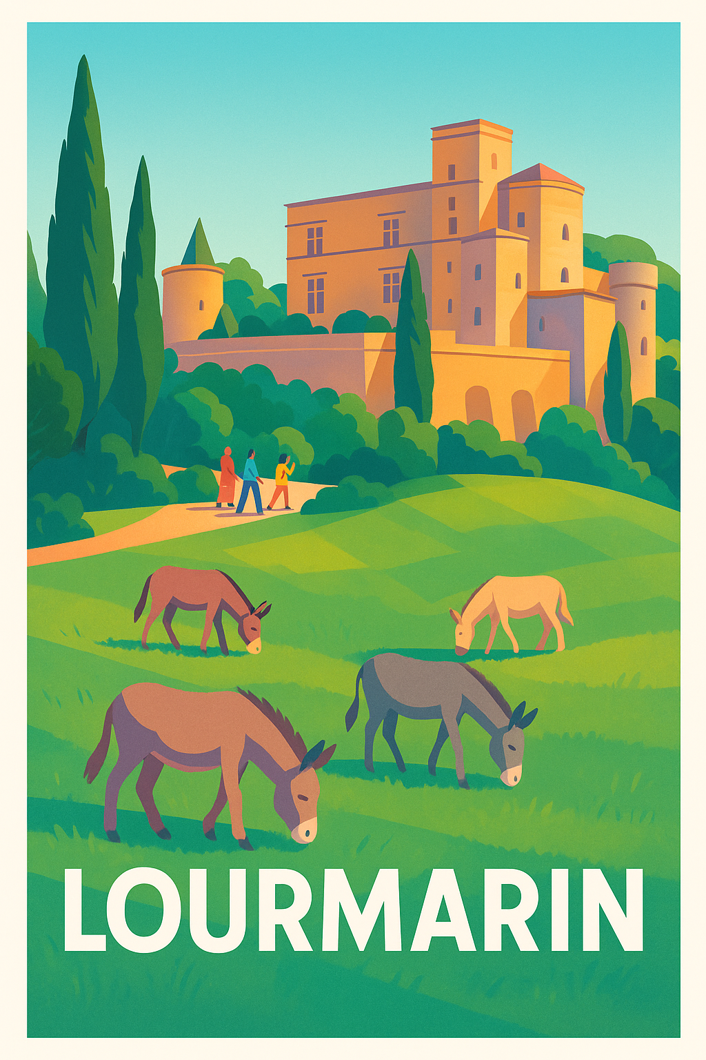Affiche Lourmarin — Charme Provençal et Nature Authentique · poster d'art de Lourmarin