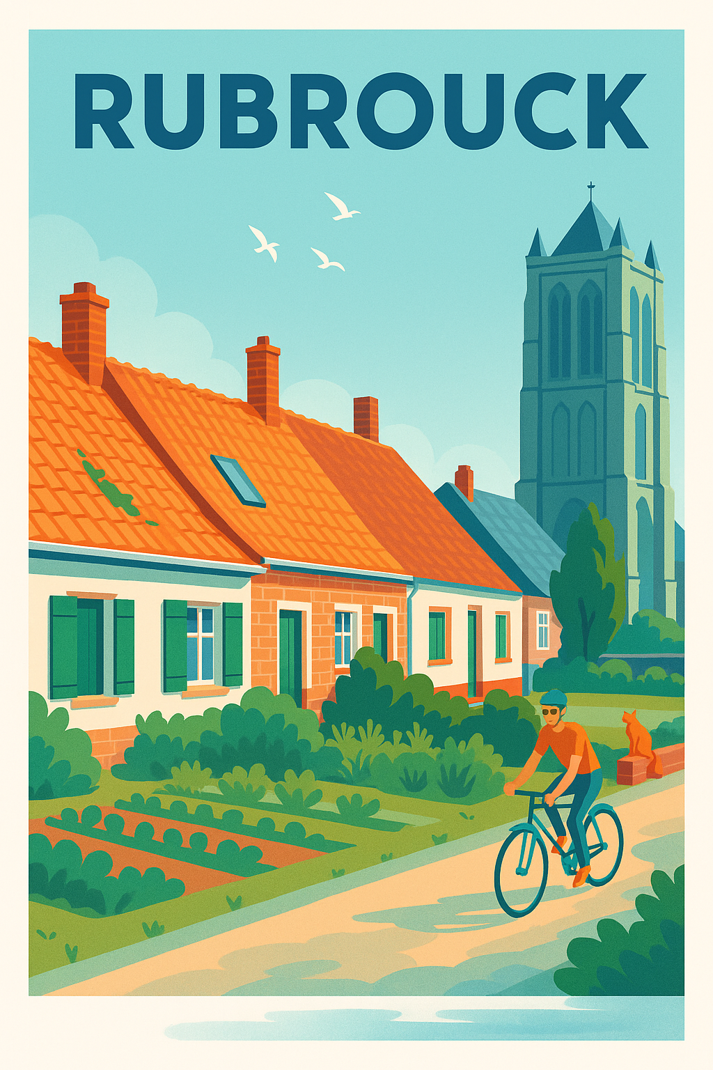 Affiche de Rubrouck - Charme bucolique du Nord à vélo