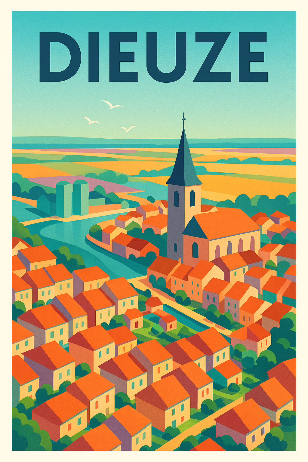 Affiche de Dieuze - Charme et couleurs de la Lorraine authentique