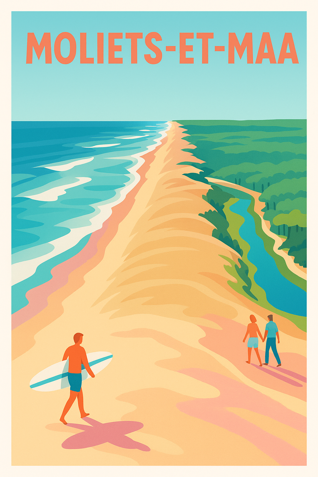 Affiche de Moliets-et-Maa - Évasion balnéaire et nature préservée