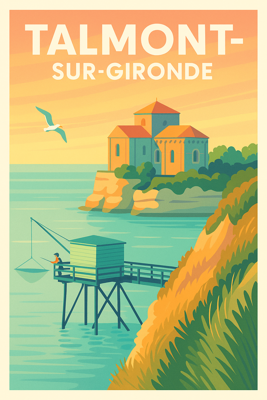 Affiche Talmont-sur-Gironde — Charme intemporel sur l'estuaire · poster d'art de Talmont-sur-Gironde