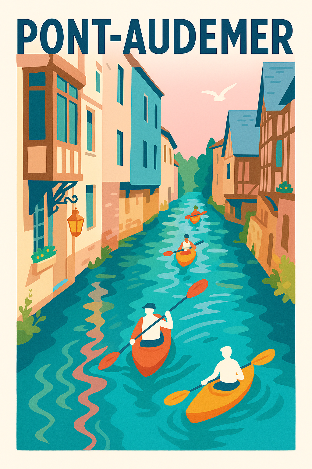 Affiche de Pont-Audemer - Flottez sur la Venise Normande