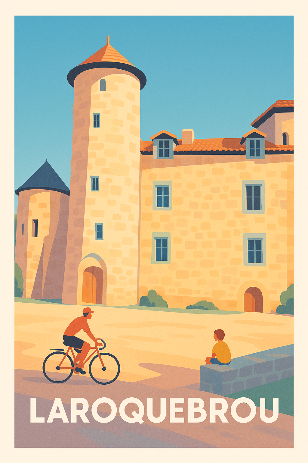 Affiche Laroquebrou — Charme paisible au cœur de la cité médiévale · poster d'art de Laroquebrou