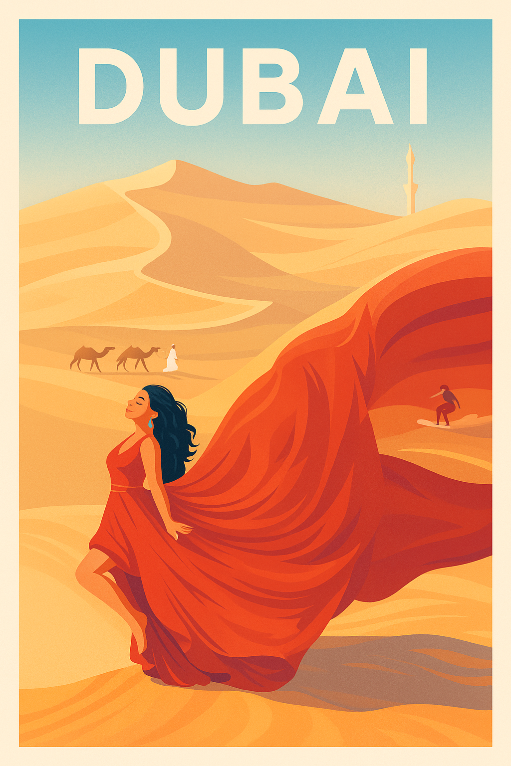 Affiche de Dubai - L'élégance du désert au vent