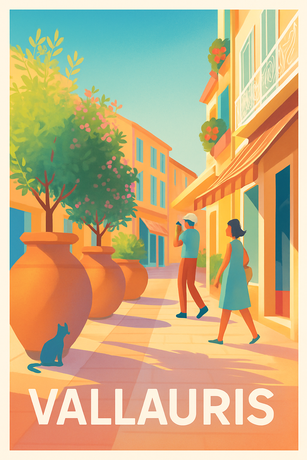 Affiche de Vallauris - Promenade ensoleillée au cœur de la ville