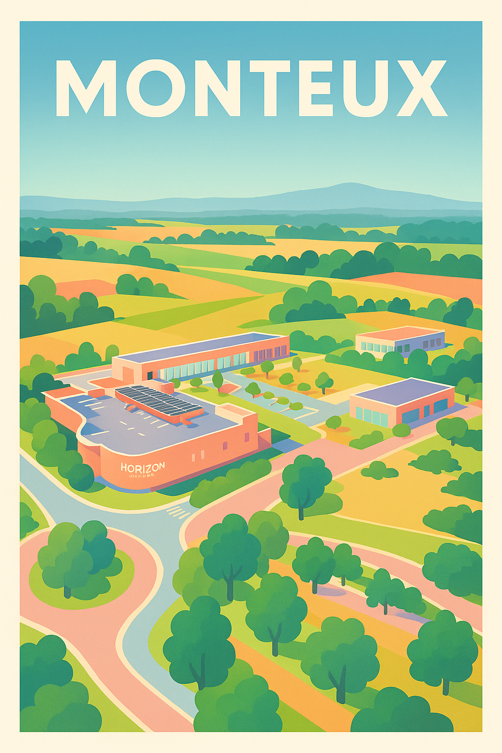 Affiche de Monteux – Évasion bucolique et modernité en Provence