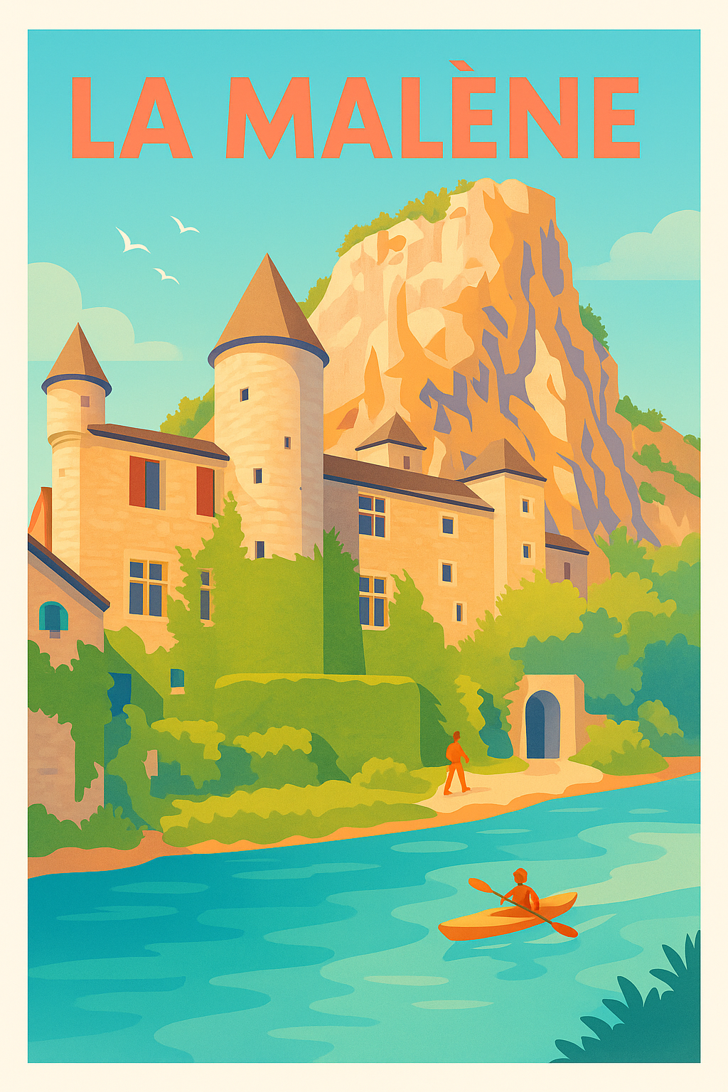 Affiche de La Malène - Charme et sérénité au bord de la rivière