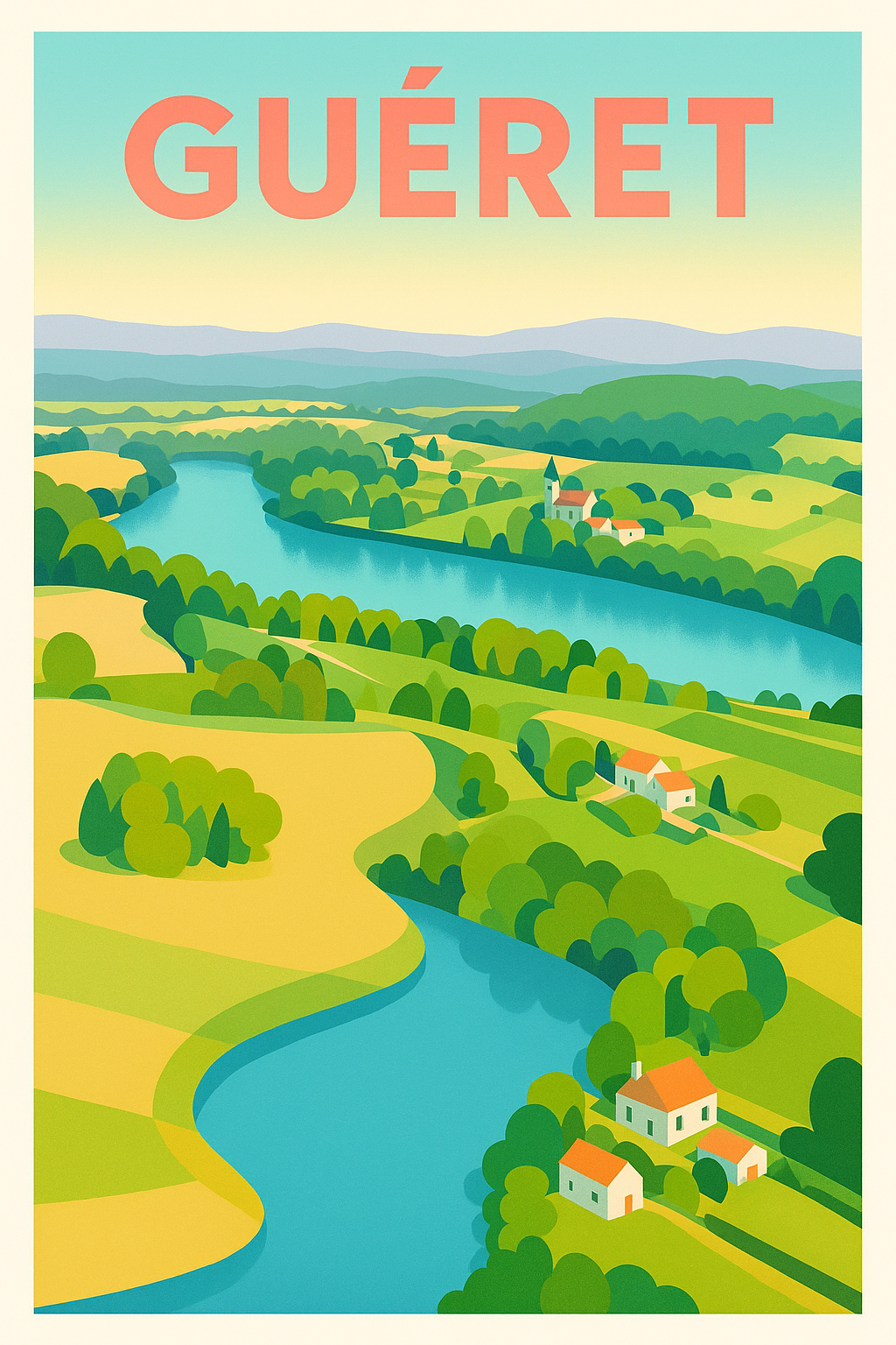 Affiche de Guéret - Évasion bucolique au fil de la rivière