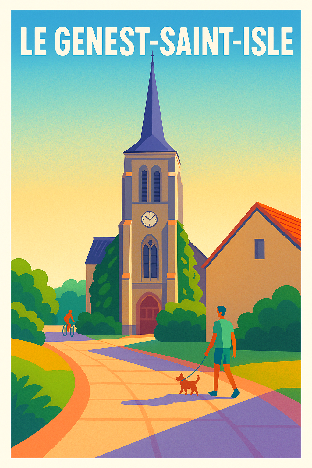 Affiche de Le Genest-Saint-Isle - Charme tranquille et paysage chaleureux