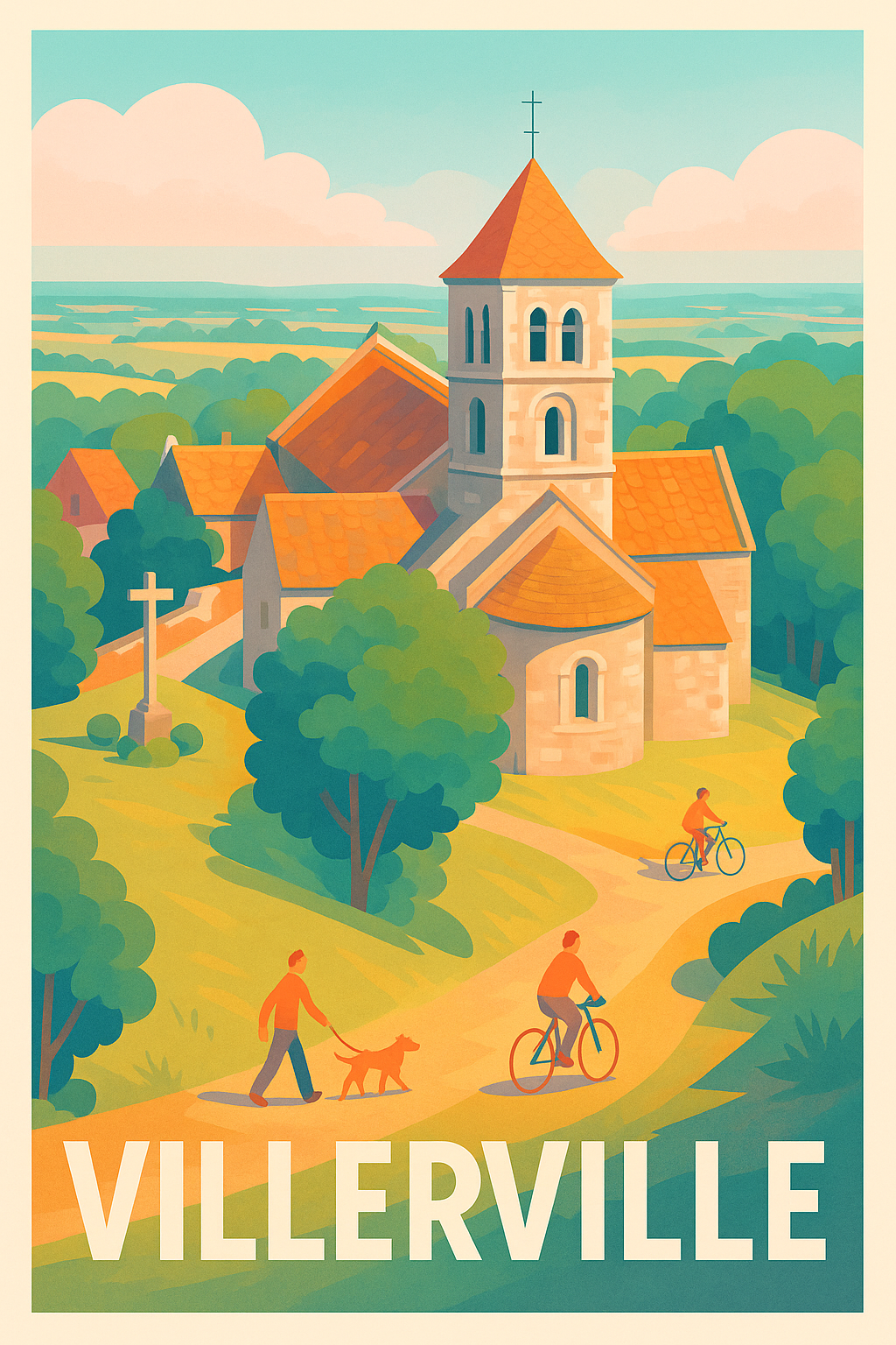 Affiche Villerville — Douceur champêtre et sérénité normande · poster d'art de Villerville