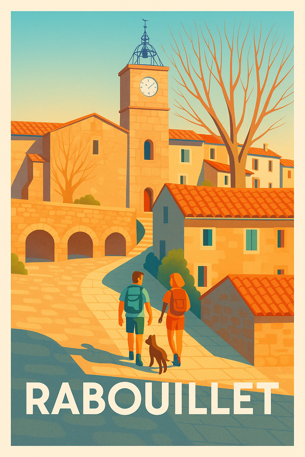 Affiche de Rabouillet - Promenade ensoleillée au cœur du village