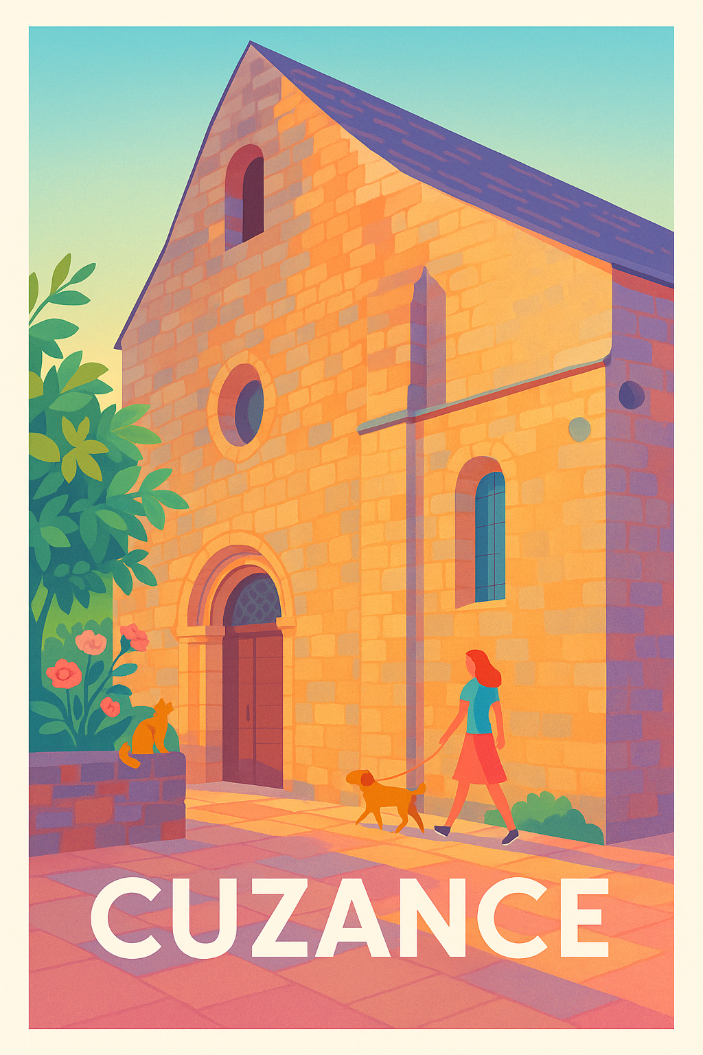 Affiche Cuzance — Charme et douceur au cœur du village · poster d'art de Cuzance