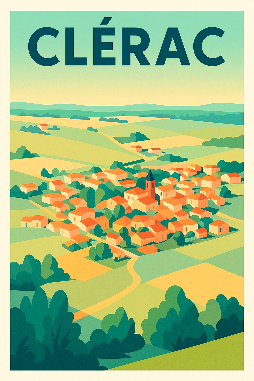 Affiche de Clérac - Charmant village au cœur des paysages verdoyants