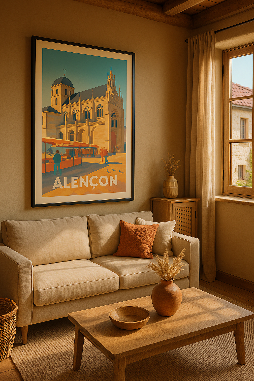 Affiche Alençon - Charme authentique au cœur des marchés normands - Afich