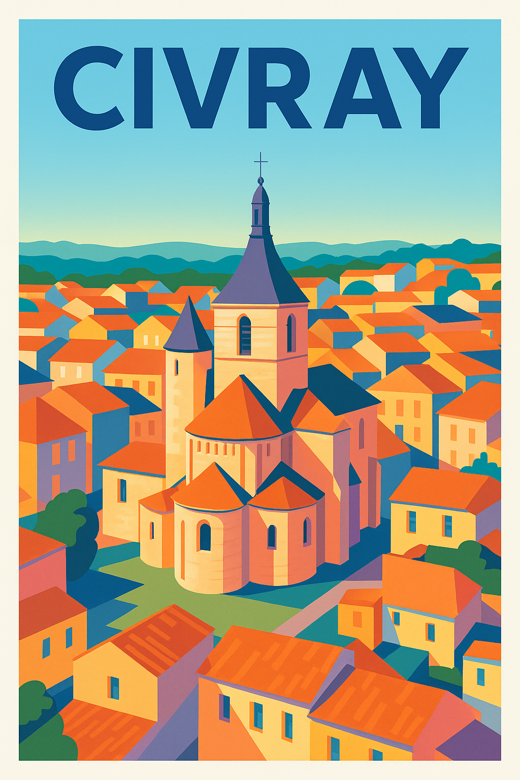Affiche de Civray - Vue emblématique et charme authentique