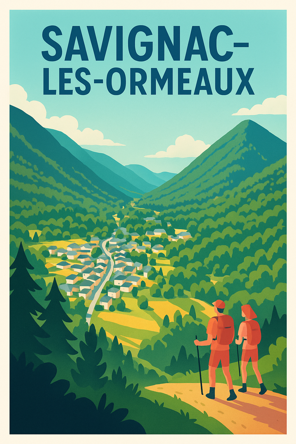 Affiche Savignac-les-Ormeaux — Escapade Nature au Cœur des Montagnes · poster d'art de Savignac-les-Ormeaux
